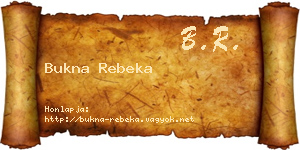 Bukna Rebeka névjegykártya